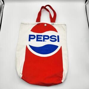Vintage Pepsi Logo Double Handle Canvas Tote Bag Collectible Memorabilia